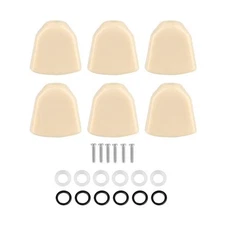 6Pcs Cream Retro Trapezoid Plastic Guitar Tuning Peg Tuners Machine Heads Button
