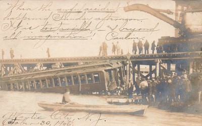 LP41  New Jersey RPPC: Atlantic City NJ  1906 Train Wreck Disaster