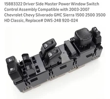 15883322 Driver Side Master Power Window Switch Control Assembly SilveradoSierra