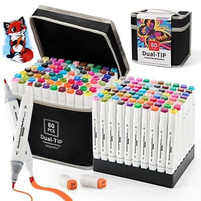 80 Colors Alcohol Markers Set - Dual Tip Chisel & Fine Art Markers for Drawing,