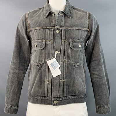 VISVIM Size L DMGD Black Wash Selvedge Denim Trucker Jacket