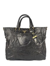 Size OS - Prada Vintage Black Shine Leather V...