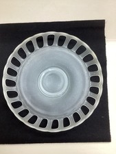 Vintage Opaque/clear Satin Glass Open Lace Centerpiece Bowl 10in