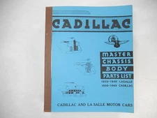 Master Chassis Body Parts Manual 1935-40 LaSalle, 1936-49 Cadillac, Repro?