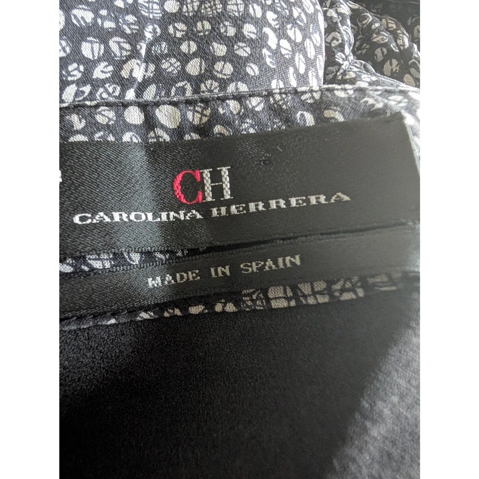 Vestido Carolina Herrera Seda Cachicho 10 Botones Frontal Oficina Núcleo Artístico Negro Foto 4 de 4