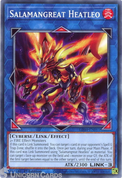 LD10-EN011 Salamangreat Heatleo :: Common 1st Edition Mint YuGiOh Card