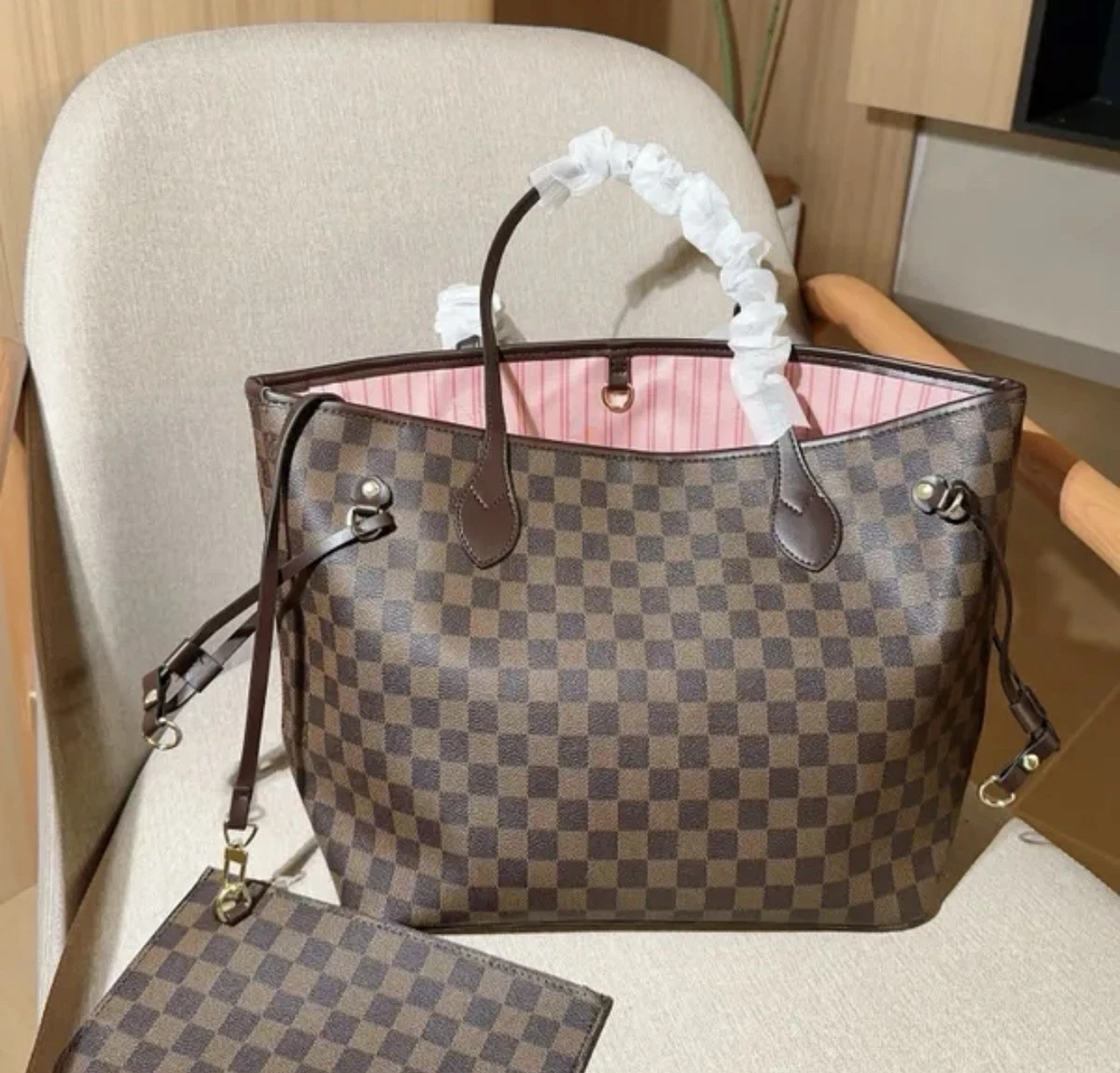 Louis Vuitton ブラウンレザートートバッグ 中古・古着通販】LOUIS VUITTON (ルイ ヴィトン) トートバッグ