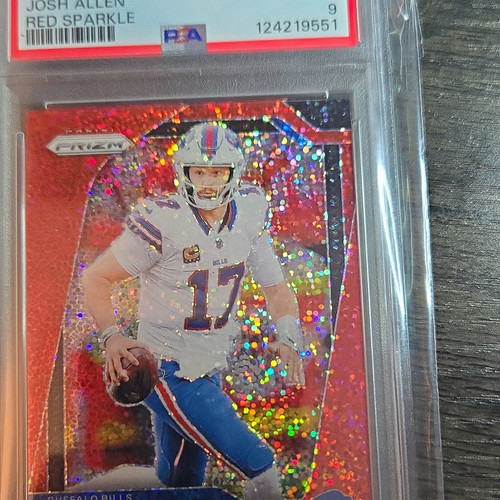 Panini Prizm 2024 Josh Allen #28 Red Sparkle Prizm PSA 9 Bills