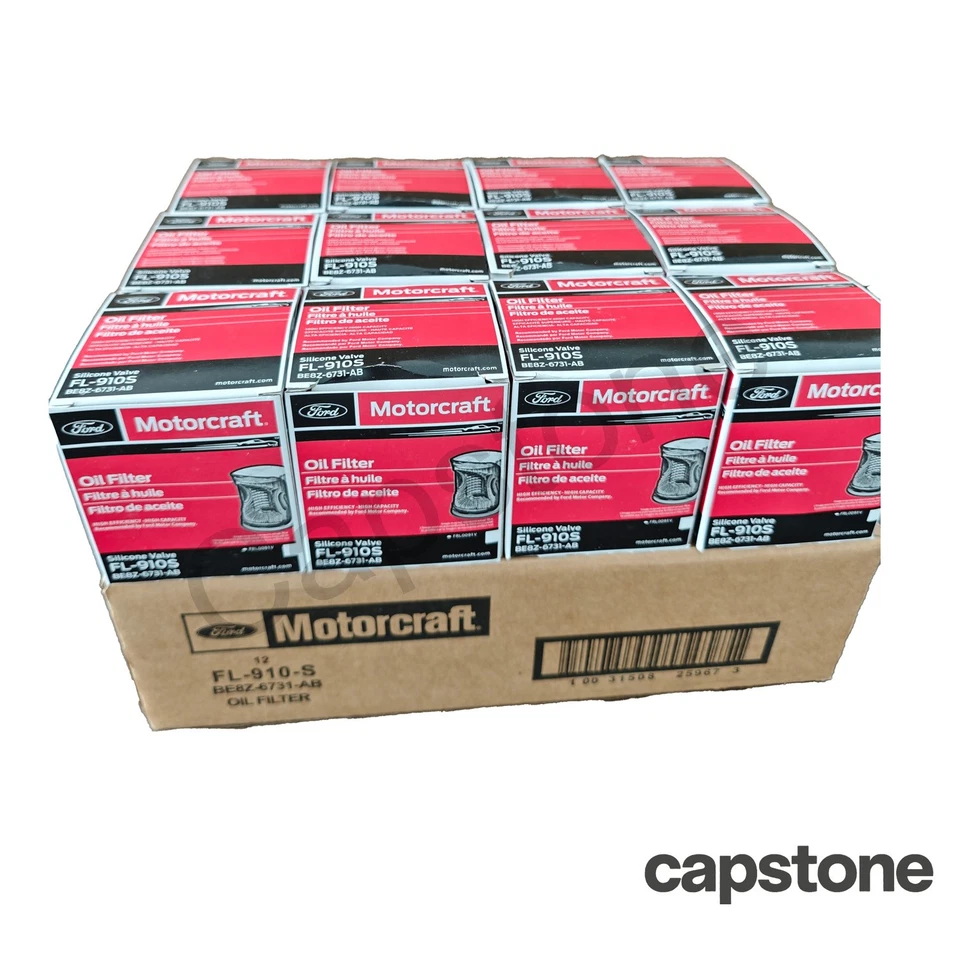 Set of 12 Genuine OEM Motorcraft FL910S Engine Oil Filter Ford BE8Z6731AB Foto 4 de 4
