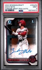 2022 BOWMAN DRAFT CHROME DRAFT PICK AUTOGRAPHS ZACH NETO PSA 9