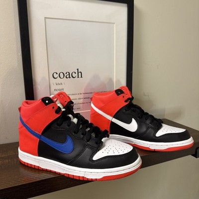 Brand New Nike Dunk High (GS) Size 5.5y  (7w) Black/Red/Blue