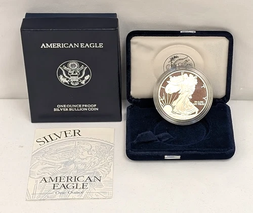 1996-P  American Eagle Proof - 1 oz .999 Fine Silver Dollar w/ Box & COA