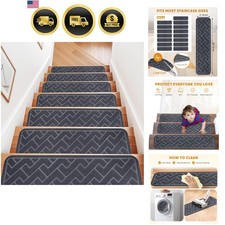 15 Pack 8 "X 30" Non Slip Stair Treads for Wooden Steps, Carpet Stair Treads ...