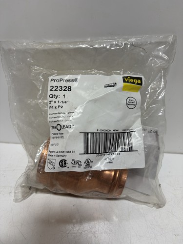 VIEGA PROPRESS ZERO LEAD FITTINGS - 22328 REDUCER COUPLING 2" x 1-1/4" PxP
