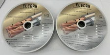 x2 Elecan Transparent PVC Speaker Cable 250FT 16AWG CCA Conductor