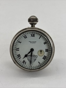 Antique Working Hudson Super Six Waltham 8 Day Auto Clock w/Bracket Untested