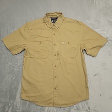 Carhartt Shirt Men Large Khaki Relaxed Fit Rugged Flex Short Sleeve Outdoor Work