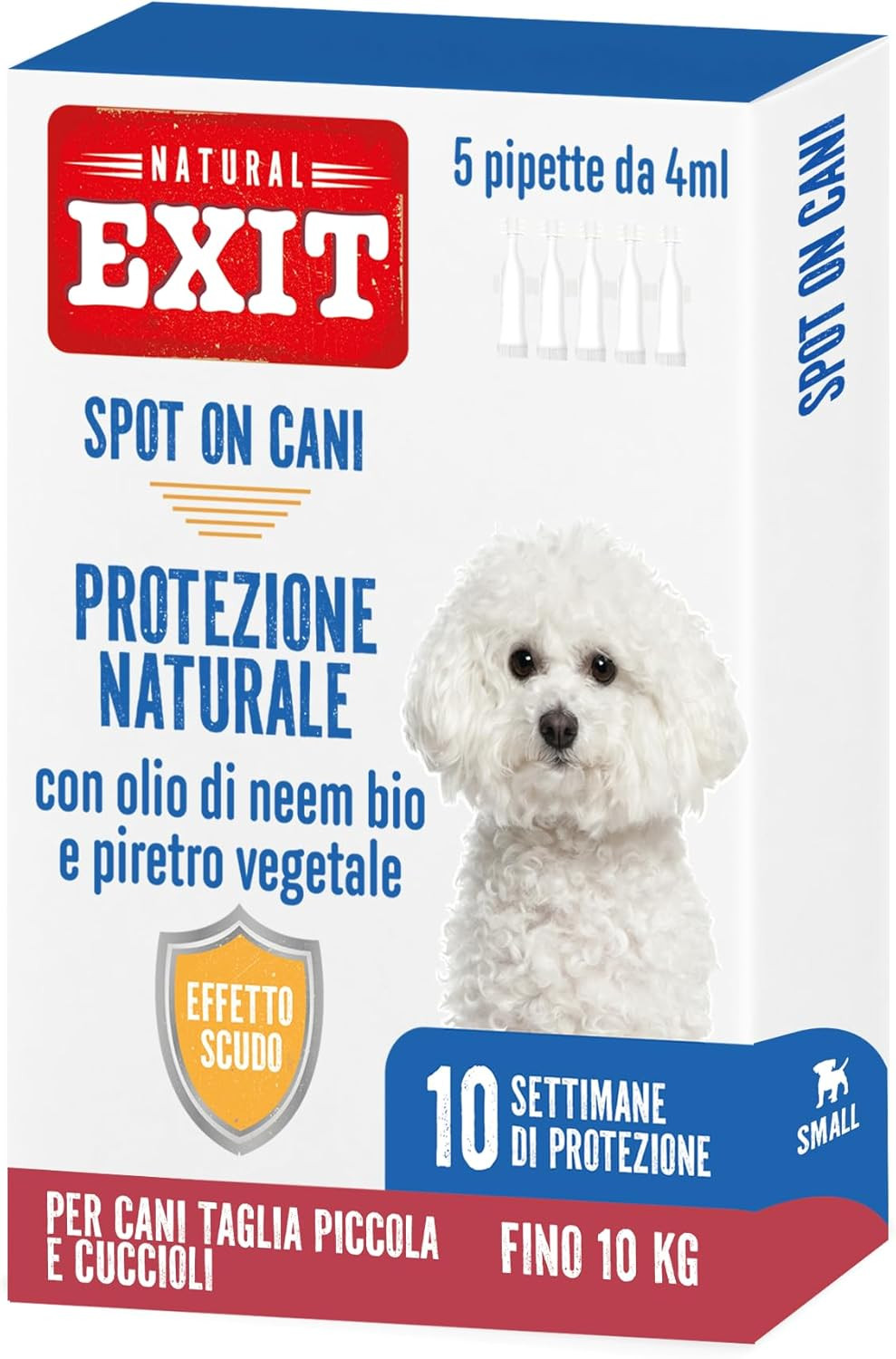 Natural Exit Spot On Cani - 5 Pipette Antiparassitario Naturale Olio Neem