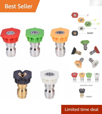 #ad Effortless Cleaning with 5 Brass and Stainless Steel Pressure Washer Nozzle Tips $17.46