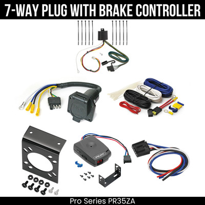Pro Series 7-Way Trailer Wiring Harness Kit + Brake Control For 16-23 Mazda CX-9