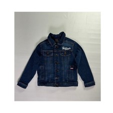 Tommy Hilfiger Kids Denim Jacket Blue Button Up Logo Patch Size S/P 6-7