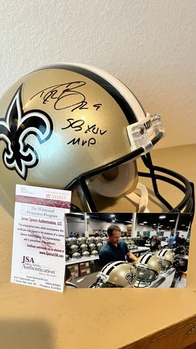 Drew Brees SB XLIV MVP Autographed Saints Authentic F/S Football Helmet JAS