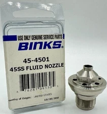 NEW Binks 45-4501 45SS (6.4mm) .250 Fluid Nozzle AUTHENTIC OEM - SHIPS FREE!