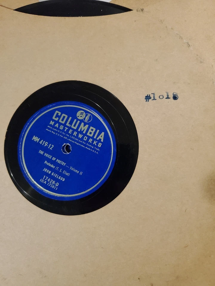 The Voice Of Poetry Volume 2 John Gielgud- Boxset (1939, Rare, #1018) Shelac 78 - Image 4 of 4