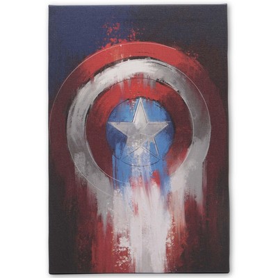 Open Road Brands Marvel Captain America Shield Gallery Wrapped Canvas Wall De...