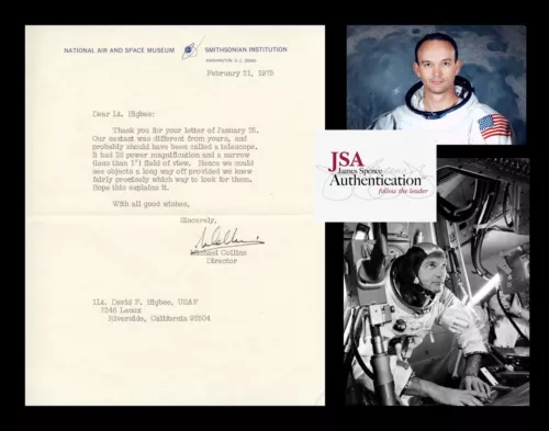 MICHAEL COLLINS Typed Letter Signed Apollo 11 NASA Astronaut Autographed 1975