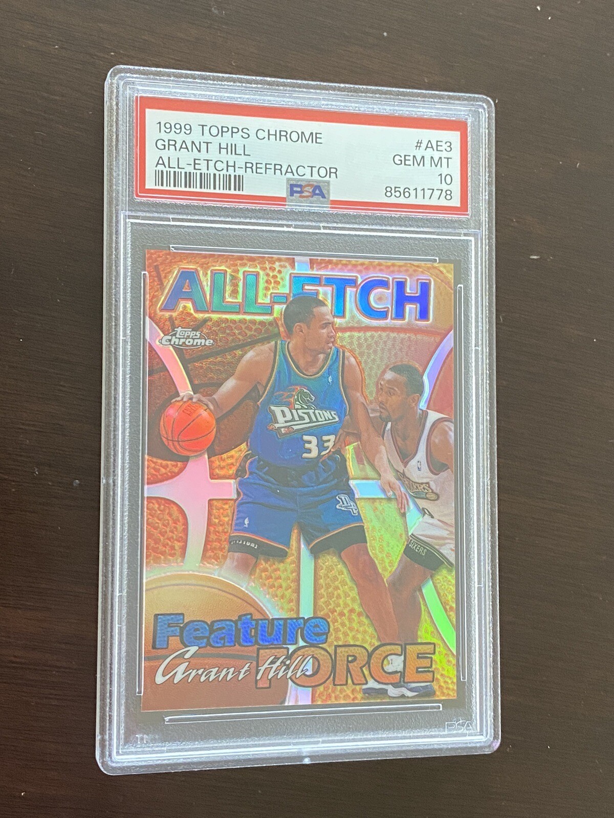 1999 Topps Chrome Grant Hill All Etch Refractor Psa 10 Pop 5