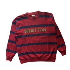 United Colors of Benetton Stripe Crewneck Sweater Made in Italy No Sz Tag