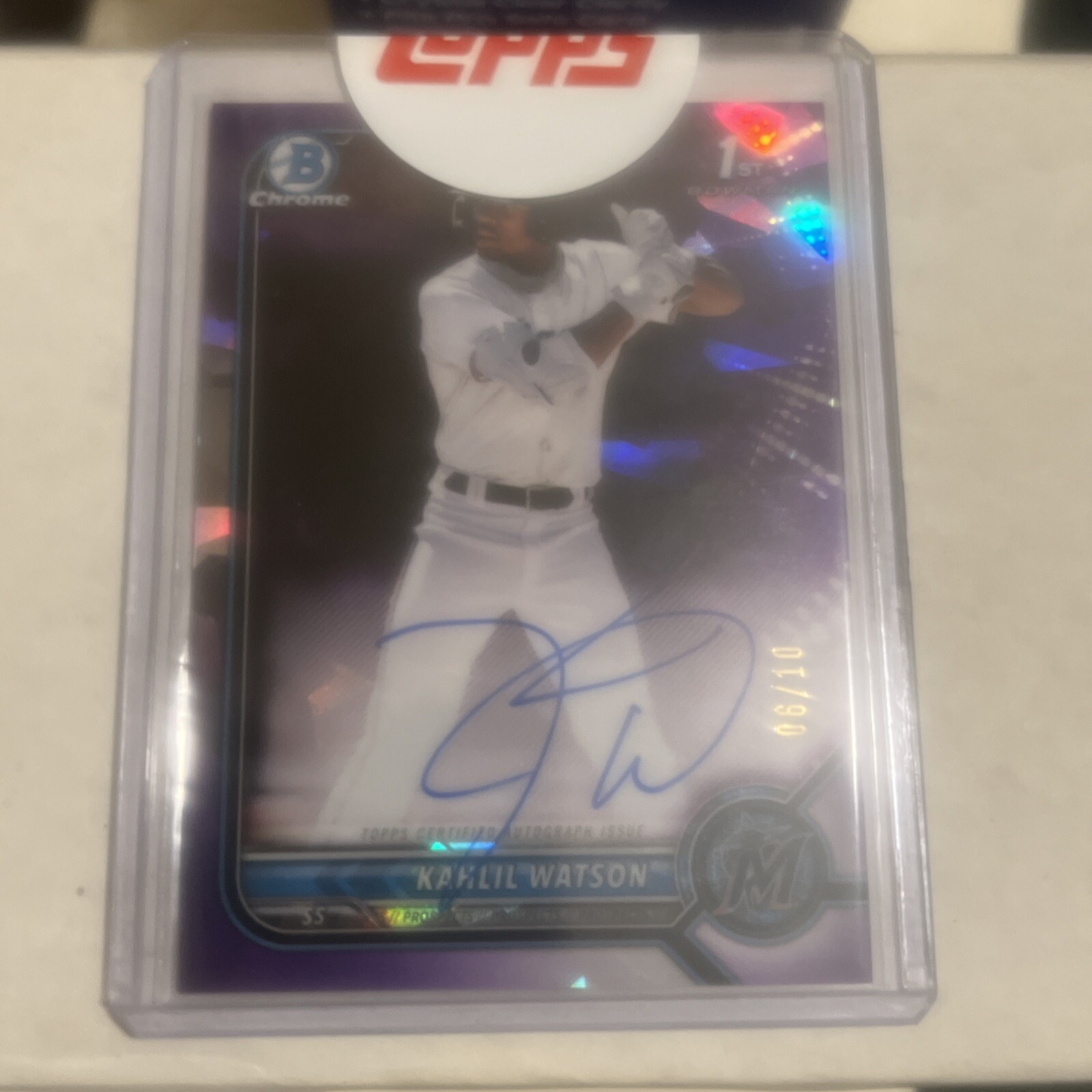 2022 Bowman Sapphire Edition - Purple Auto #BSPA-KW Kahlil Watson /10