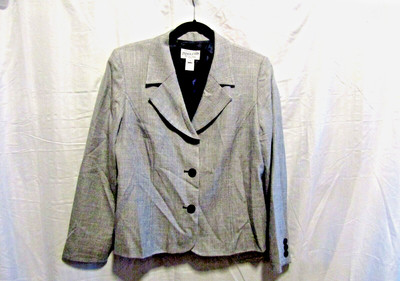 Veste Blazer Requirements Pour Femme - Laine Doublée - Noir Taille 10 Petite