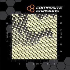 Camouflage Carbon Fiber Aramid Hybrid 3k/1500d 6oz/203gsm-Sample 5"x7"