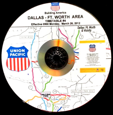 Union Pacific 2012 Dallas Ft Worth Gebiet Fahrplan #4 PDF-Seiten auf DVD