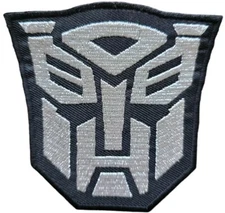 TRANSFORMER OPTIMUS PRIME AUTOBOT BLACK SILVER IRON ON ARMY MORALE PATCH COSPLAY