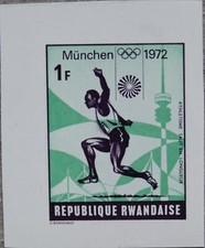 RWANDA RUANDA 1972 524 PROOF PROBE Olympics Olympia M&uuml;nchen Munich Weitsprung 2