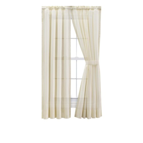 Ellis Curtain Shadow Stripe Tailored Panel Pair with Ties Natural - 第 1/31 張圖片