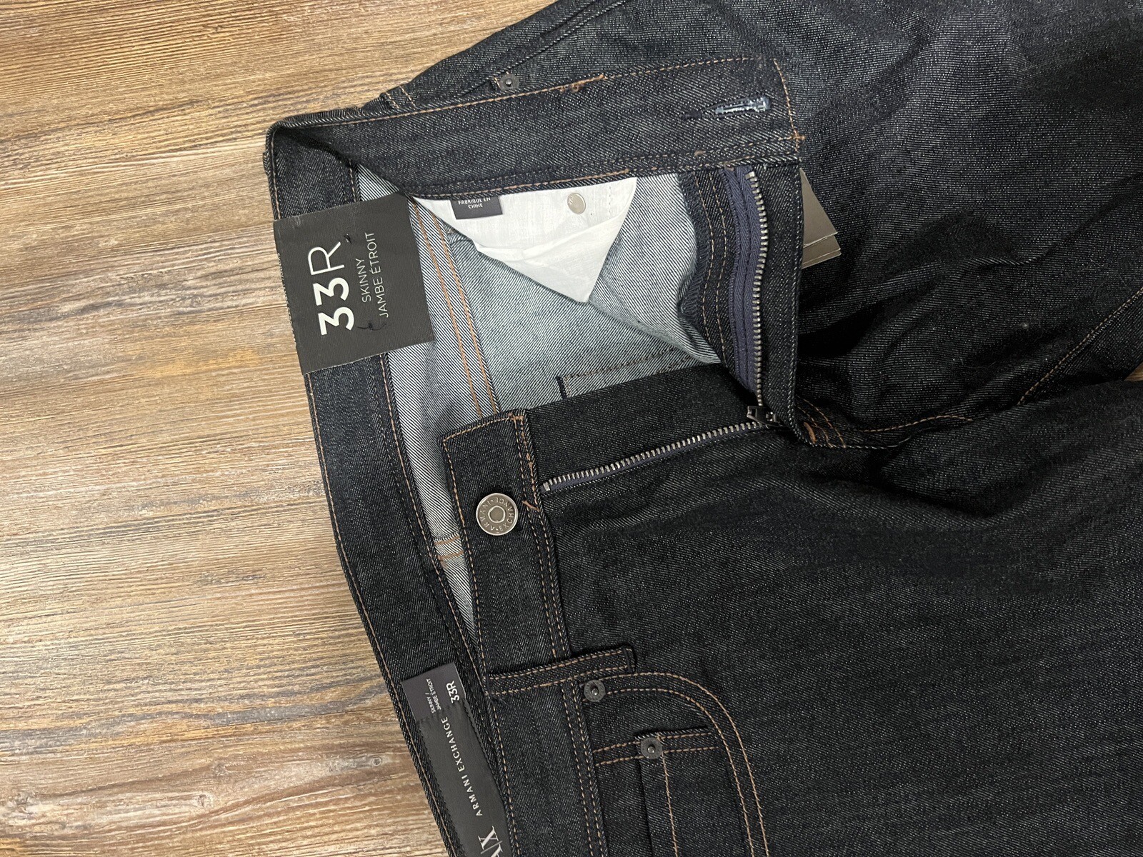 Armani Exchange A/X Mens Skinny Jambe Etroit Dark Denim Jeans Pants Size 33R eBay