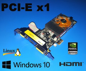 Windows 10 Pci Express X1 Hdmi Dvi Vga Full Height Video Graphics Card Pcie X1 Ebay