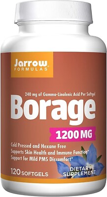 Jarrow Formulas Borage 1200 mg - 120 Softgels Exp 08/23