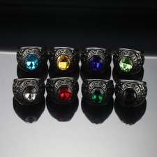 New Multicolor CZ United States Army Black Signet Ring Stainless Steel Size 7-13