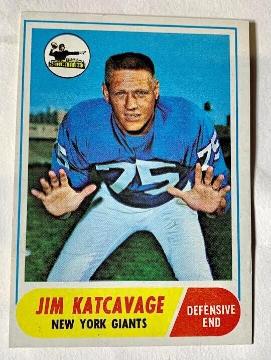 1968 TOPP JIM KATCAVAGE # 187 NEW YORK GIANTS IN EXNM | eBay