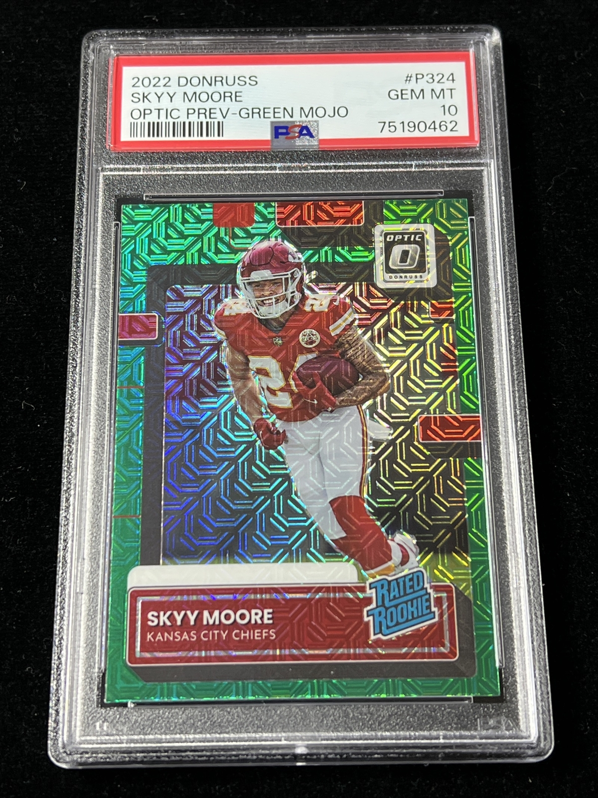 2022 Panini Donruss #P324 Skyy Moore Optic Preview Green Mojo PSA 10 Rookie RC