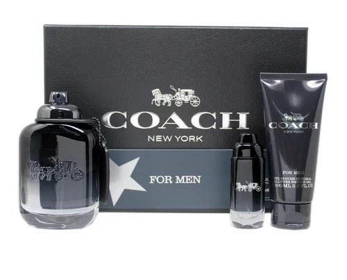 Coach New York Gift Set,3Pc Men Gift Set - ( 3.4oz EDT Spray + 3.4oz S/G + .05oz - Picture 1 of 2