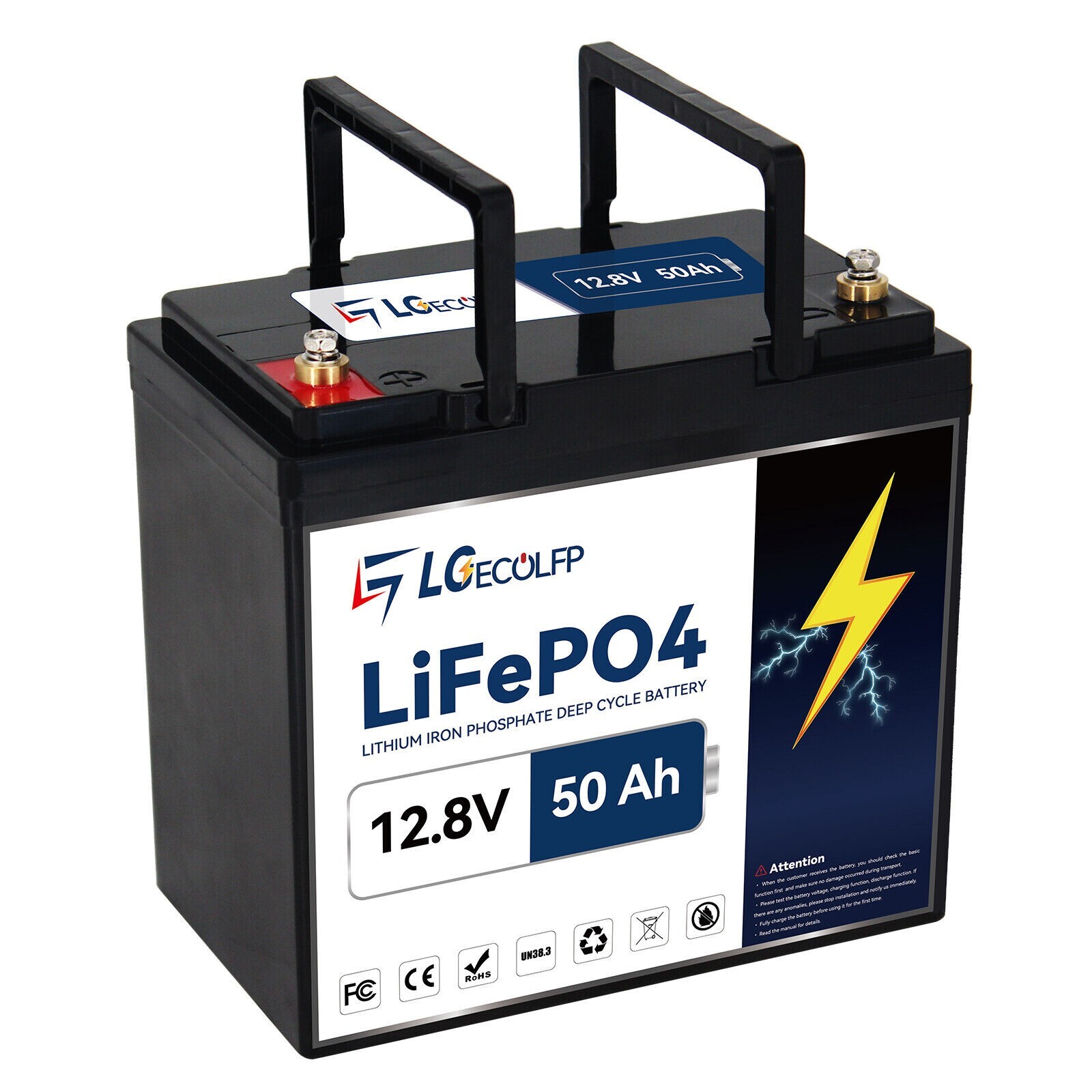 Lithium 12V 50Ah LiFePO4 Battery for Deep Cycle RV Marine Solar System 50A BMS. Available Now for $86.99