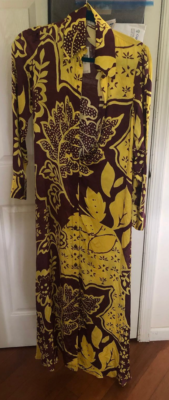 NEW Anthropologie Corey Lynn Calter Long-Sleeve Printed Maxi Shirt Dress  Brown | eBay