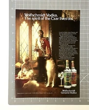 Vintage Wolfschmidt Genuine Vodka 1980 Print Ad Original Liquor Advertisement 