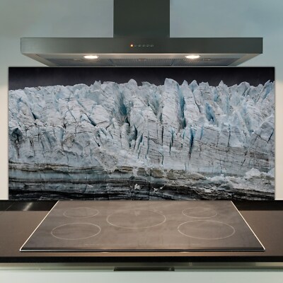 Küchenrückwand Spritzschutz ESG Deko Glas 100x50 Eis und Gletscher Alaska